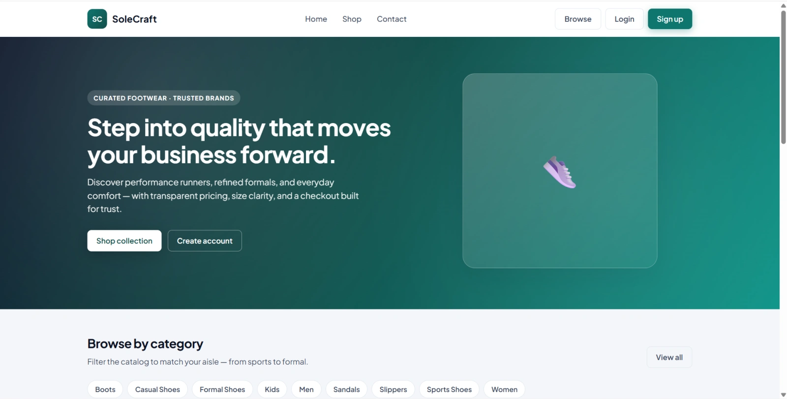 Online Footwear Shopping System Project using PHP and MySQL zoomed preview