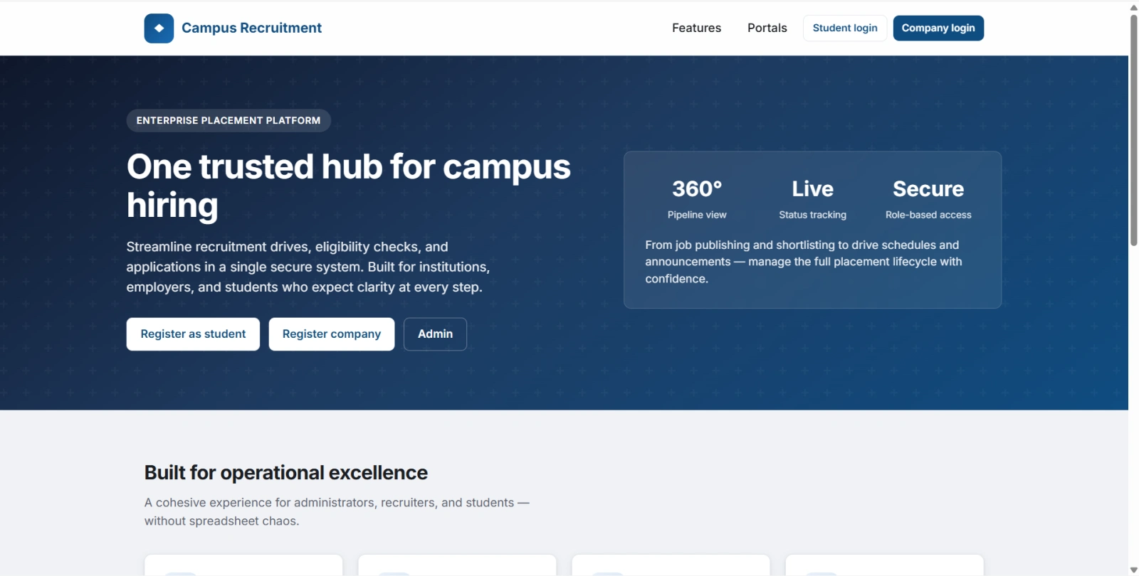 Campus Recruitment System Final Year PHP Project zoomed preview