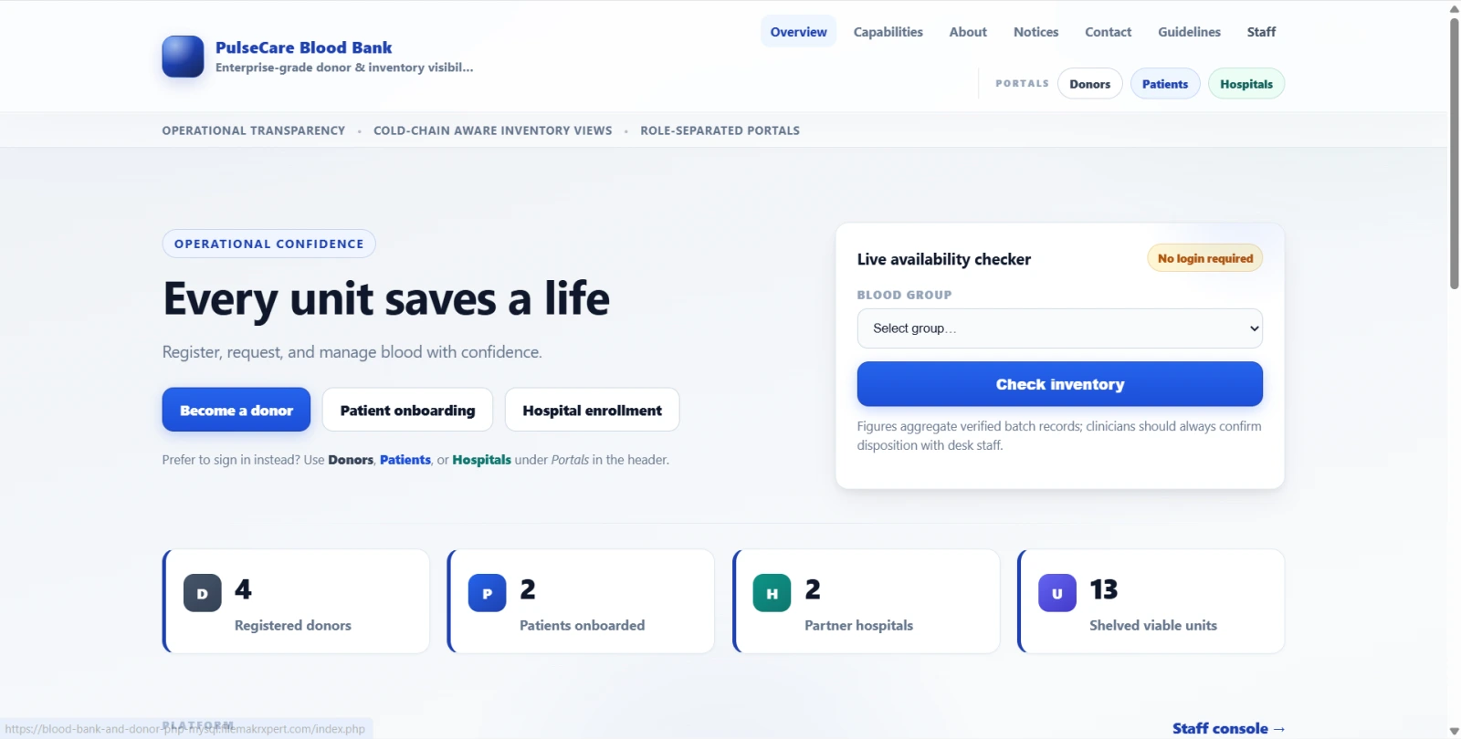 Blood Bank Management System Final Year PHP Project zoomed preview