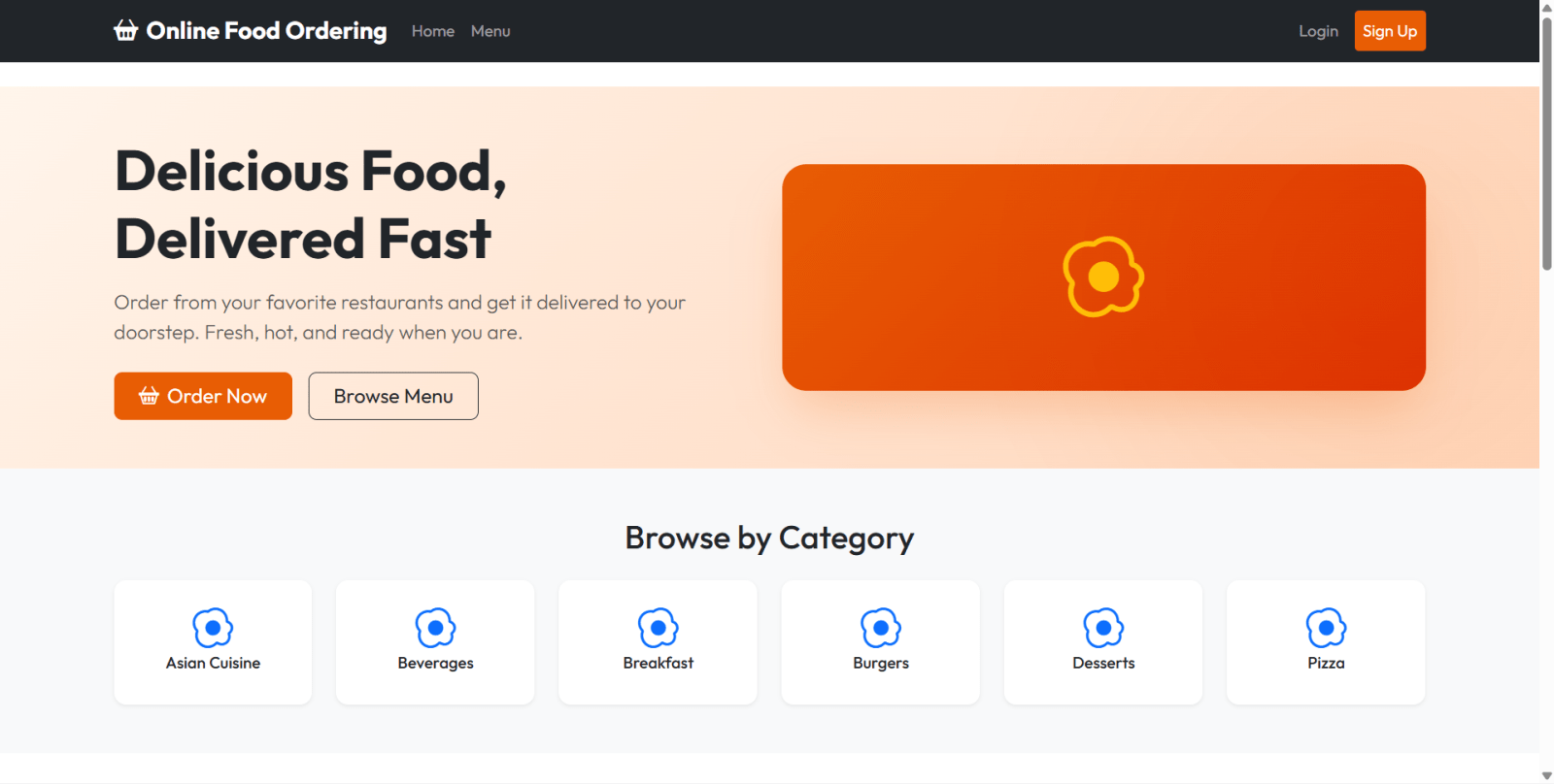 Online Food Ordering System Final Year PHP Project zoomed preview