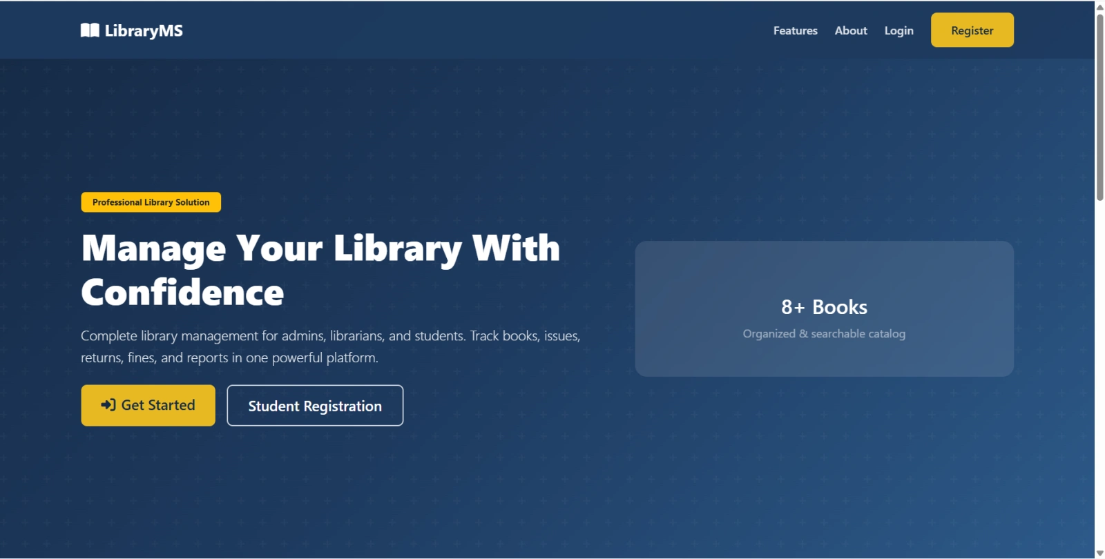 Library Management System Final Year PHP Project zoomed preview
