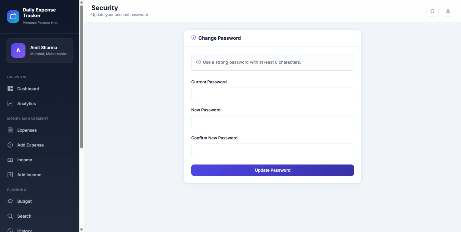 Daily Expense Tracker  zoomed preview
