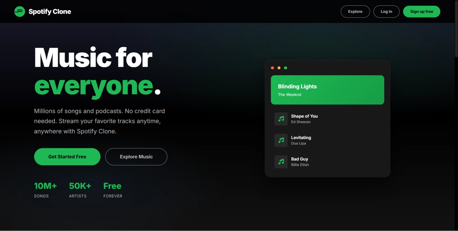 (Spotify Clone) Online Music Player Final Year PHP Project zoomed preview