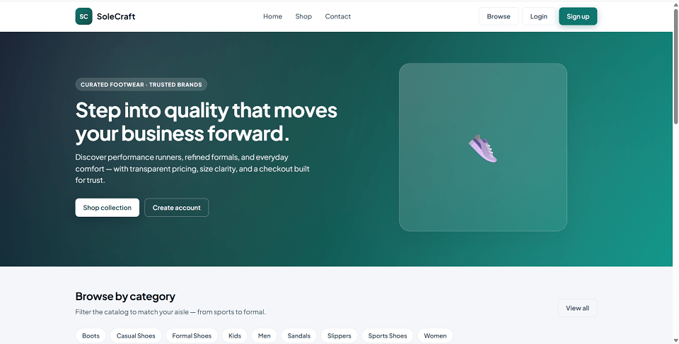 Online Footwear Shopping System Project using PHP and MySQL preview