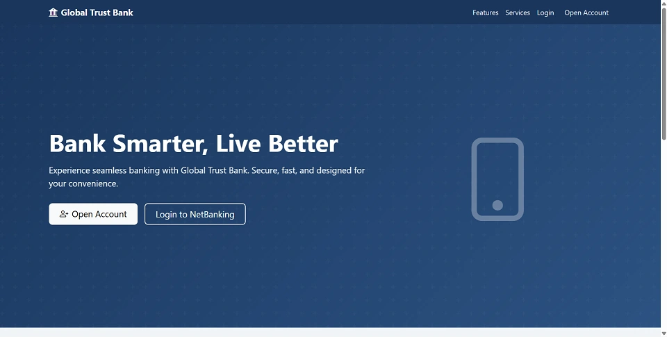 Online Banking Application using PHP and MySQL preview