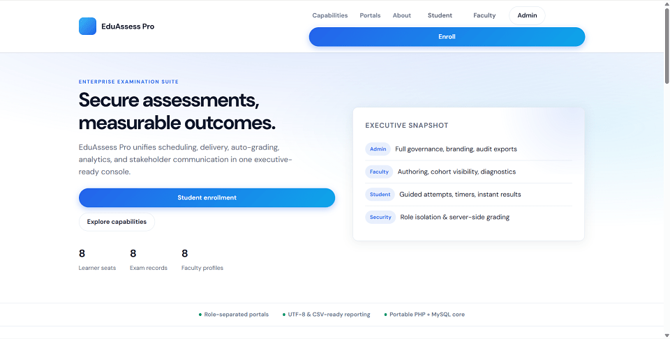 Online Examination System Final Year PHP Project preview