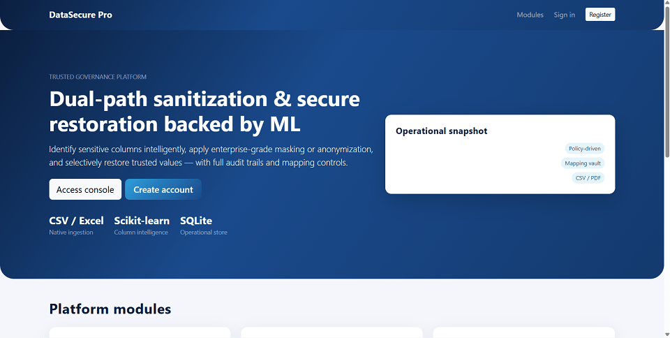 Data Sanitization and Restoring Using Python and ML preview