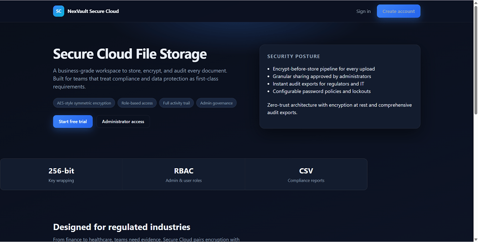Secure Cloud File Storage System Final Year Flask Project preview