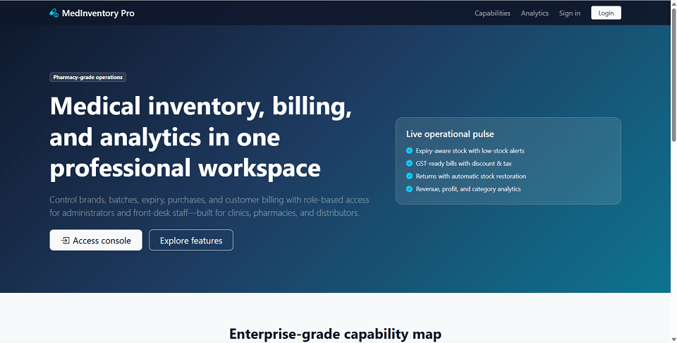 Medical Inventory Billing Final Year Python Project preview