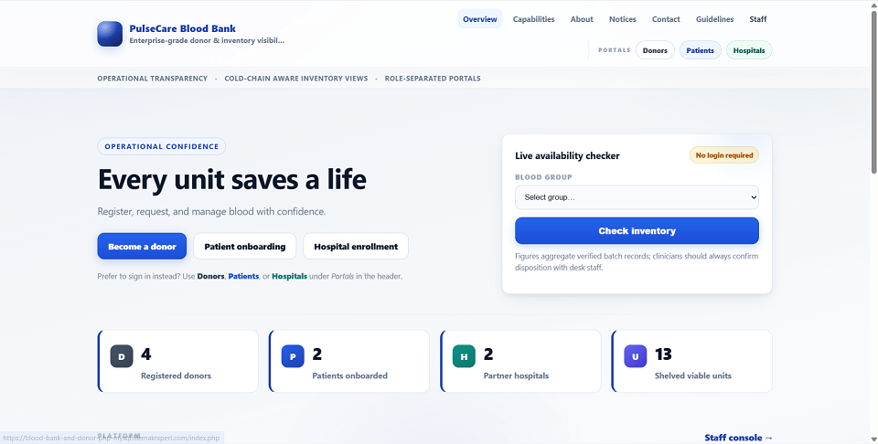 Blood Bank Management System Final Year PHP Project preview