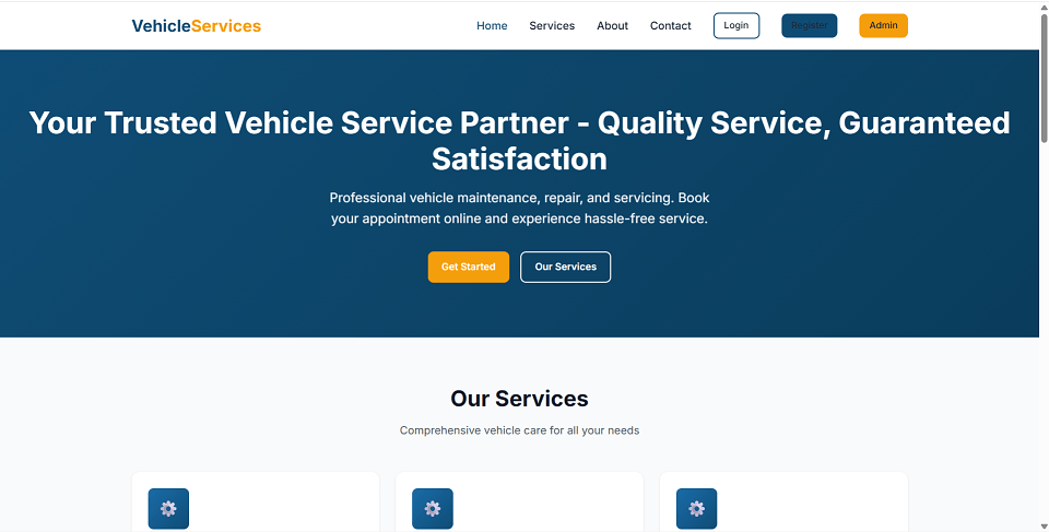 Vehicle Services Management System Final Year PHP Project preview