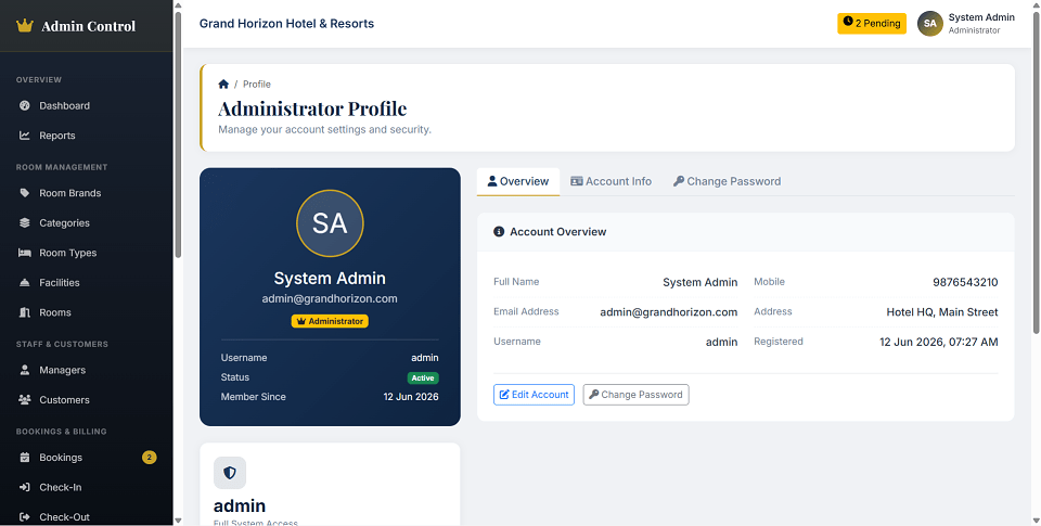 Hotel Management System Final Year PHP Project preview