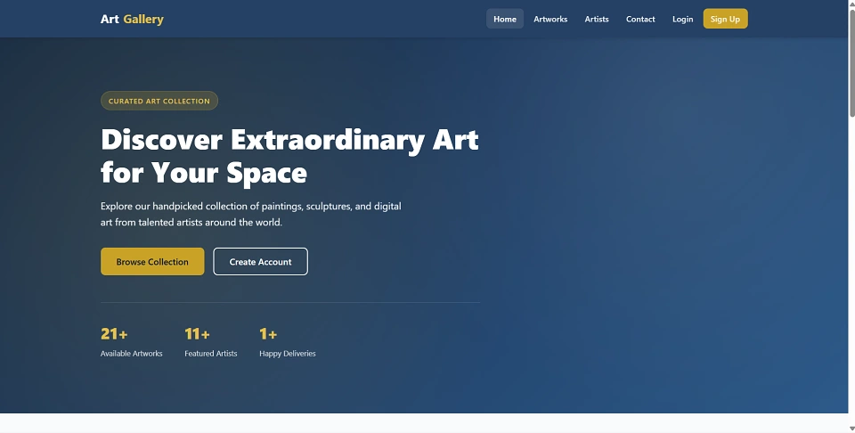 Art Gallery Management System Final Year PHP Project preview