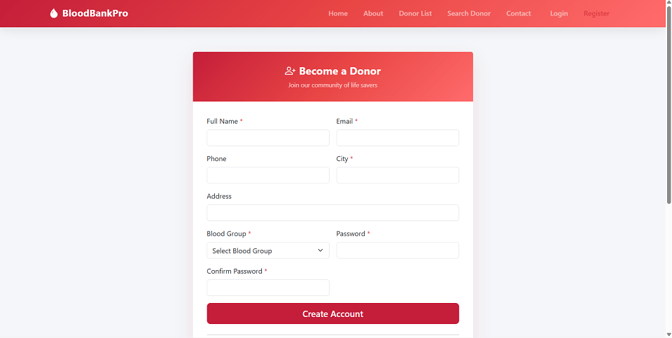 Blood Bank & Donor Management System preview