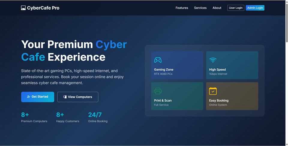 Cyber Cafe Management System Final Year PHP Project preview