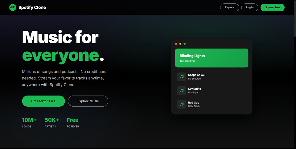 (Spotify Clone) Online Music Player Final Year PHP Project preview