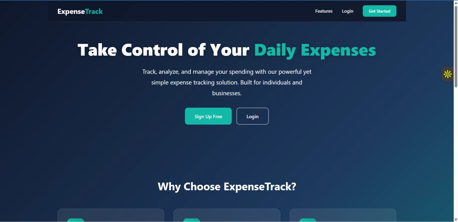 Daily Expense Tracker Final Year PHP Project zoomed preview