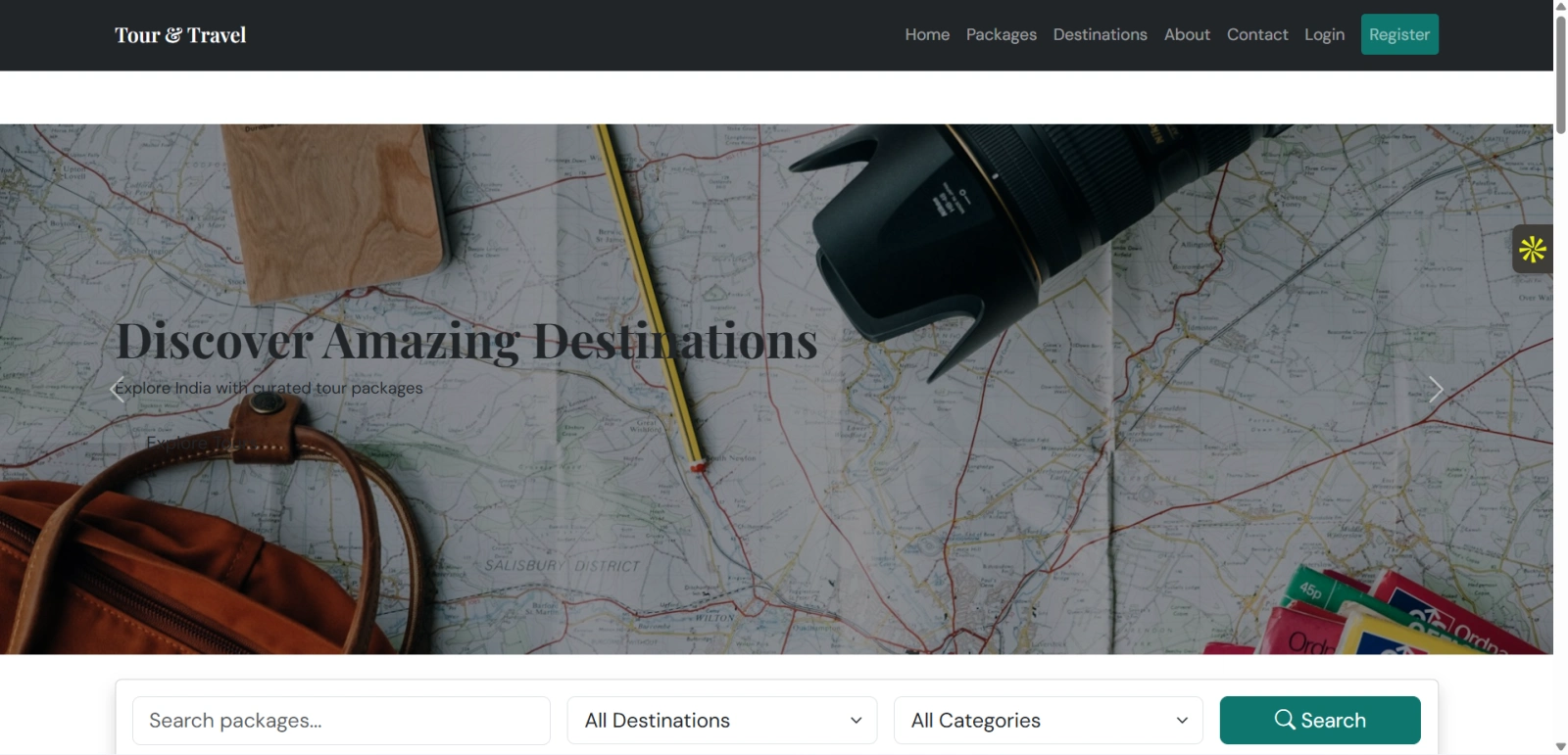 Tour and Travel Management System Final Year PHP Project zoomed preview
