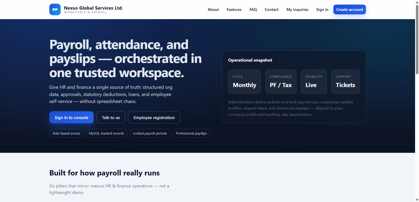 Payroll Management System using Python zoomed preview