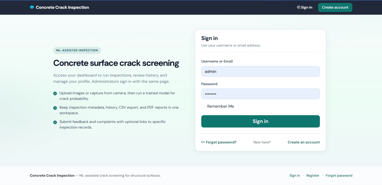 Concrete Crack Detection Using Machine Learning  zoomed preview