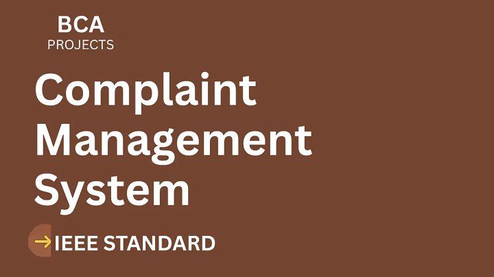 Complaint Management – BCA Project Report with IEEE Standard Format blog cover image