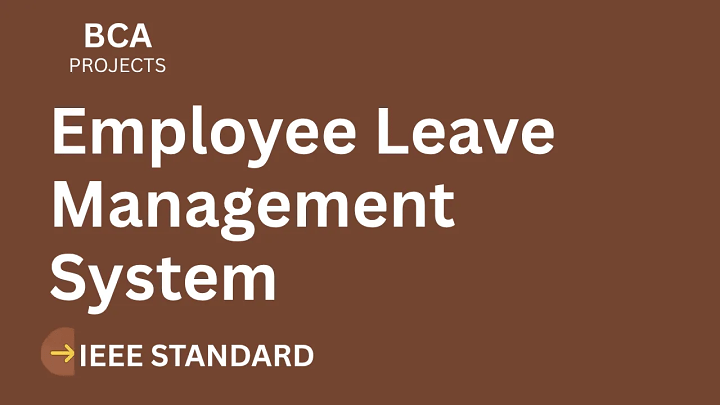 Employee Leave Management System – BCA Project Report with IEEE Standard Format blog cover image