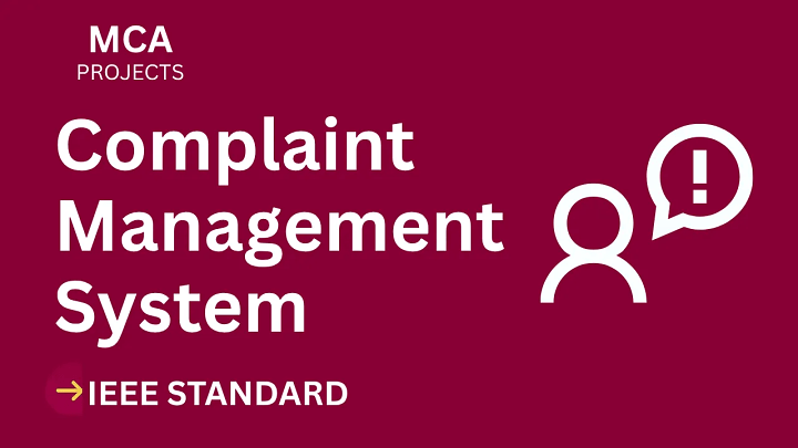 Complaint Management – MCA Project Report with IEEE Standard Format blog cover image