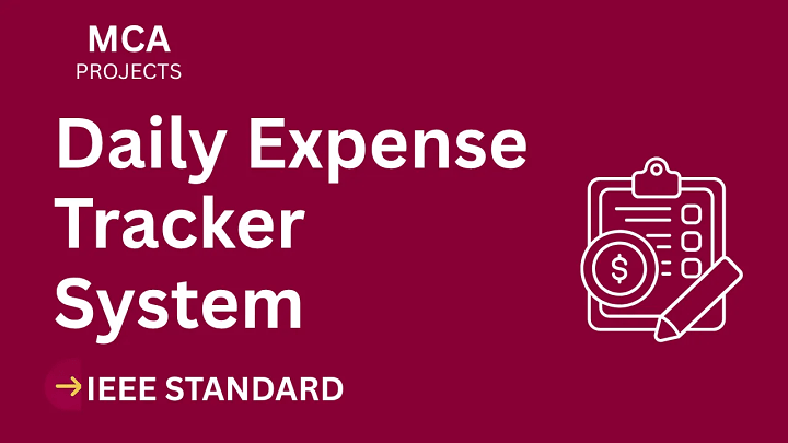 Daily Expense Tracker – MCA Project Report with IEEE Standard Format