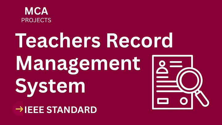 Teachers Record Management System – MCA Project Report with IEEE Standard Format blog cover image