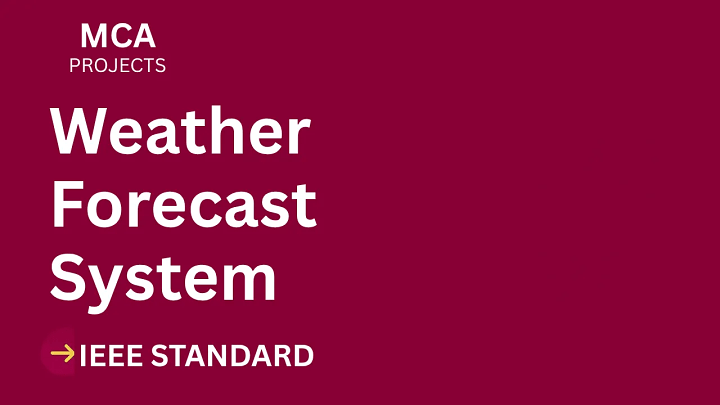 Weather Forecast – MCA Project Report with IEEE Standard Format blog cover image