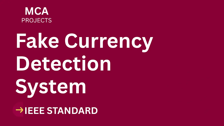 Fake Currency Detection – MCA Project Report with IEEE Standard Format blog cover image
