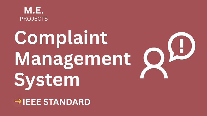 Complaint Management – ME Project Report with IEEE Standard Format blog cover image