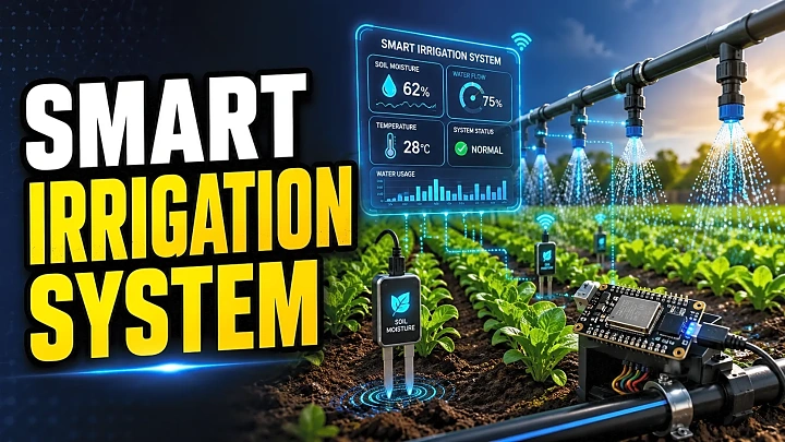 Smart Irrigation System Project Using IoT &amp; ESP32: Components, Working, Report &amp; Viva blog cover image