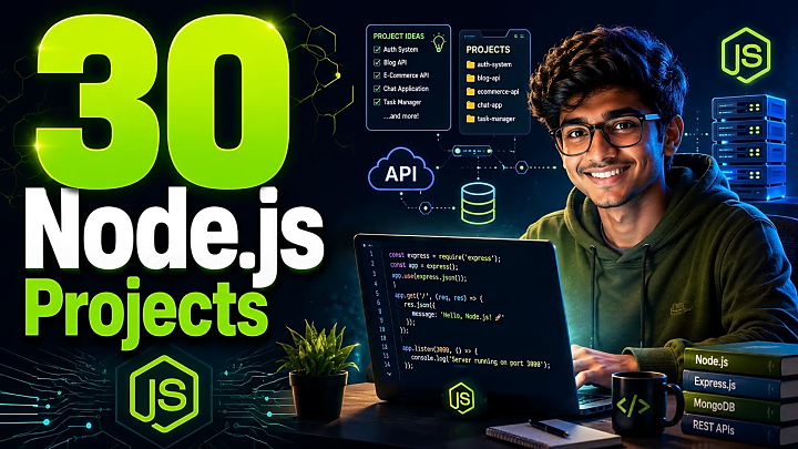 30 Node.js Projects for Students with Source Code [2026] blog cover image