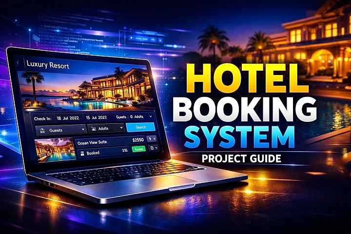 Hotel Booking System Project Guide for Final Year: Modules, ER Diagram, Database Design &amp; Viva Tips blog cover image