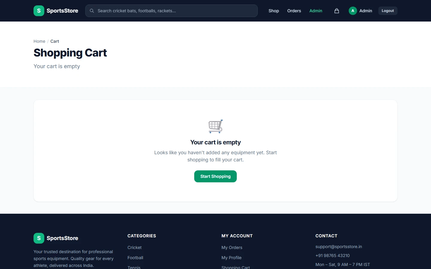 Sports Equipment E-Commerce Platform Final Year Project zoomed preview