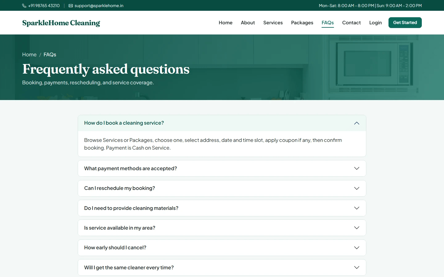 Home Cleaning Service Booking System Final Year Project zoomed preview