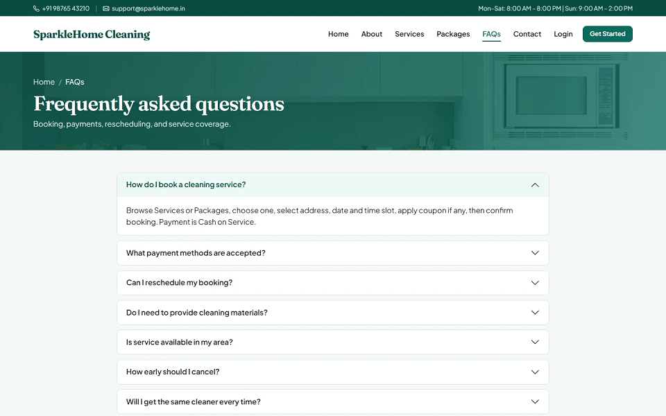 Home Cleaning Service Booking System Final Year Project preview